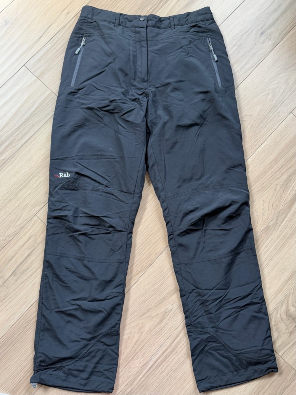 Rab Vapour-rise Softshell Pants Fleece Lined Pertex Hiking Snow UK 14 US L black